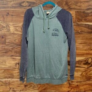 Roxy Men's Two-Tone Green Hoodie Sweatshirt